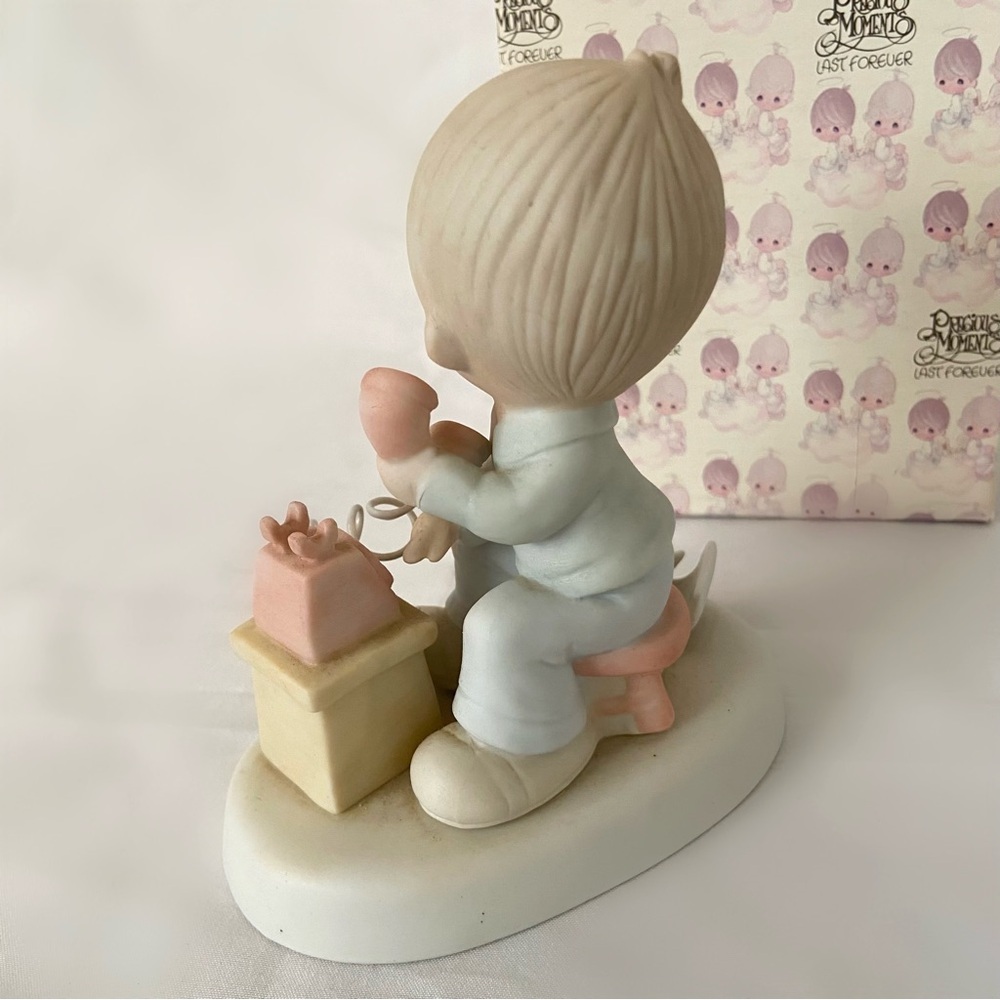 Vintage Precious Moments collectors club figurine hello lord it’s me again box - Picture 4 of 5